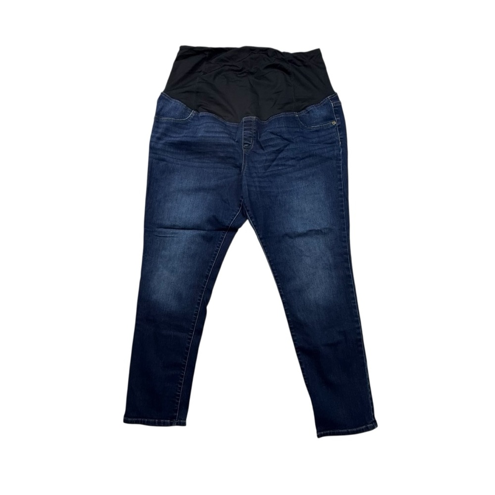 Isabel Maternity by Ingrid & Isabel Skinny Blue Jeans Full Belly Panel 18 / 34R